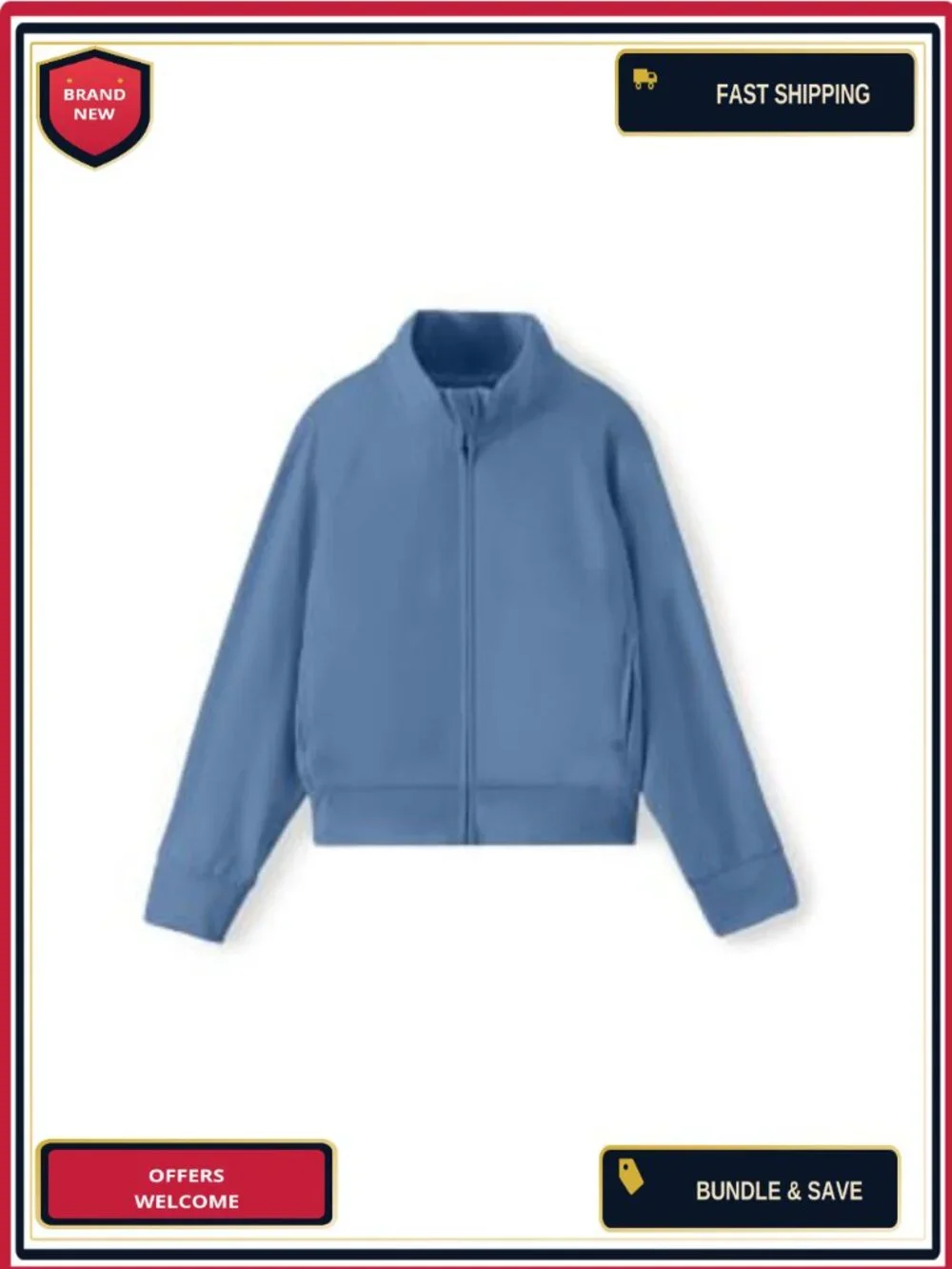 Girls Zip Up Jacket Long Sleeve Lightweight Crop Coat with Pockets